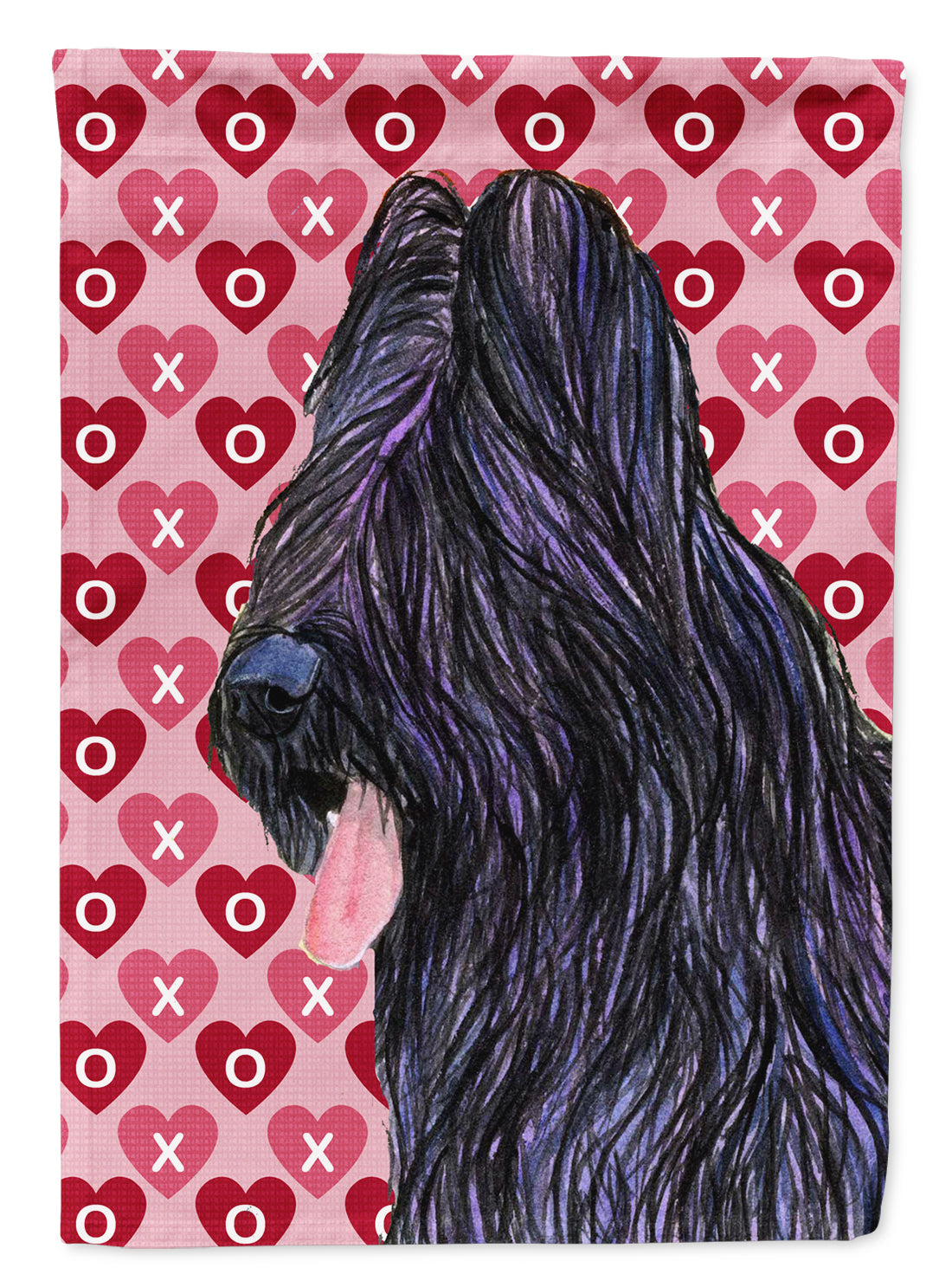 Briard Hearts Love and Valentine&#39;s Day Portrait Flag Canvas House Size