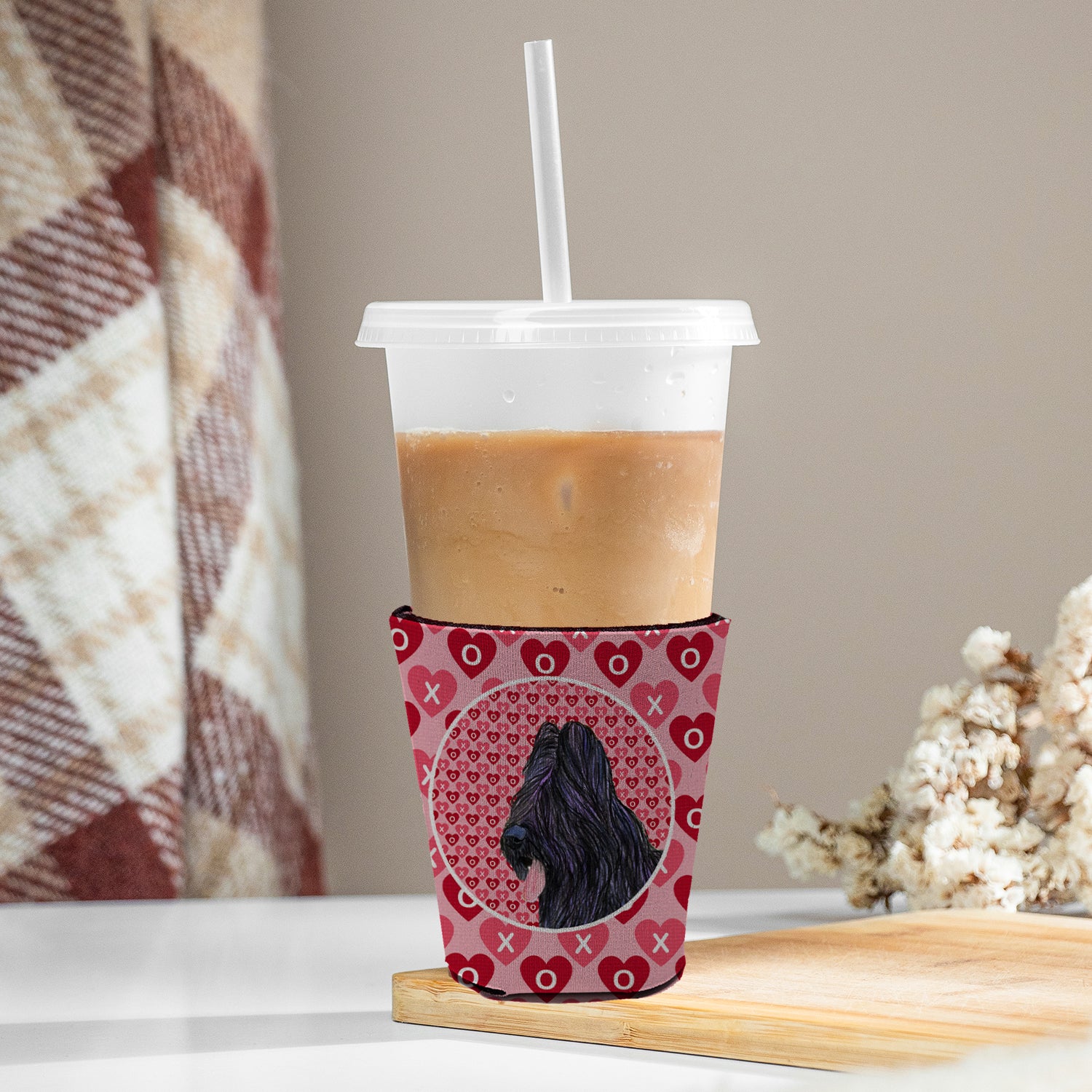 Briard  Red Cup Beverage Insulator Hugger  the-store.com.