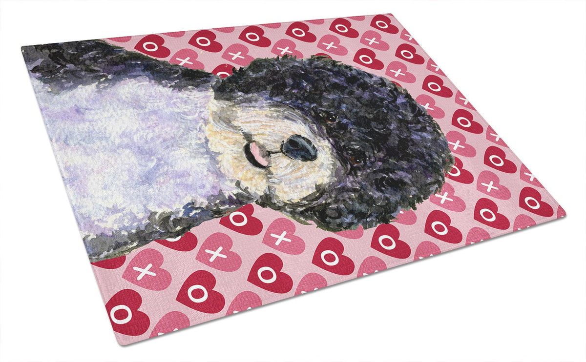 Portuguese Water Dog Hearts Love and Valentine&#39;s Day Glass Cutting Board Large by Caroline&#39;s Treasures