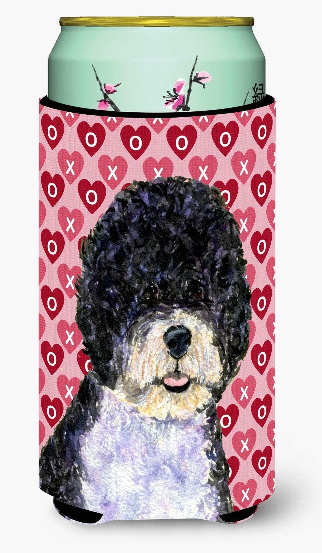 Portuguese Water Dog Hearts Love Valentine&#39;s Day  Tall Boy Beverage Insulator Beverage Insulator Hugger by Caroline&#39;s Treasures