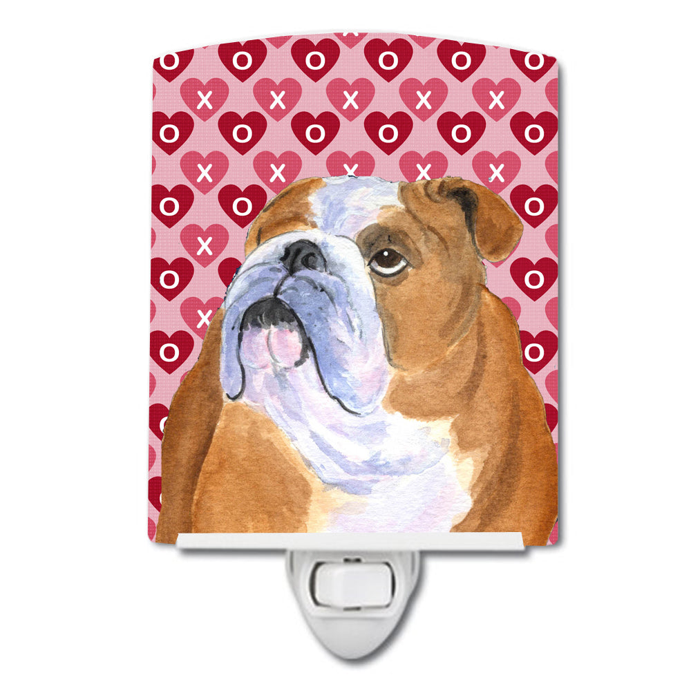 Bulldog English Hearts Love Valentine's Day Ceramic Night Light SS4491CNL - the-store.com