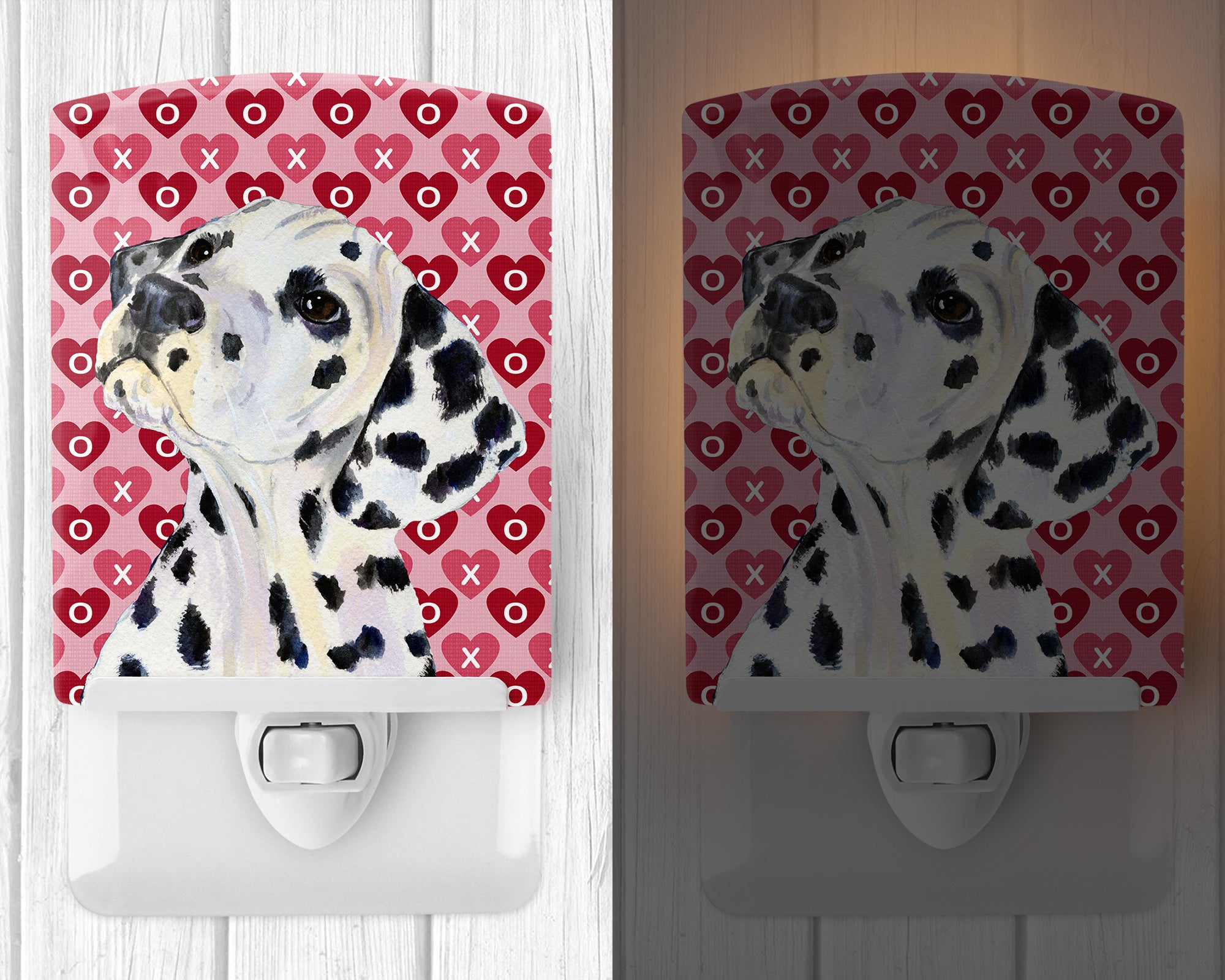 Dalmatian Hearts Love and Valentine's Day Portrait Ceramic Night Light SS4492CNL - the-store.com