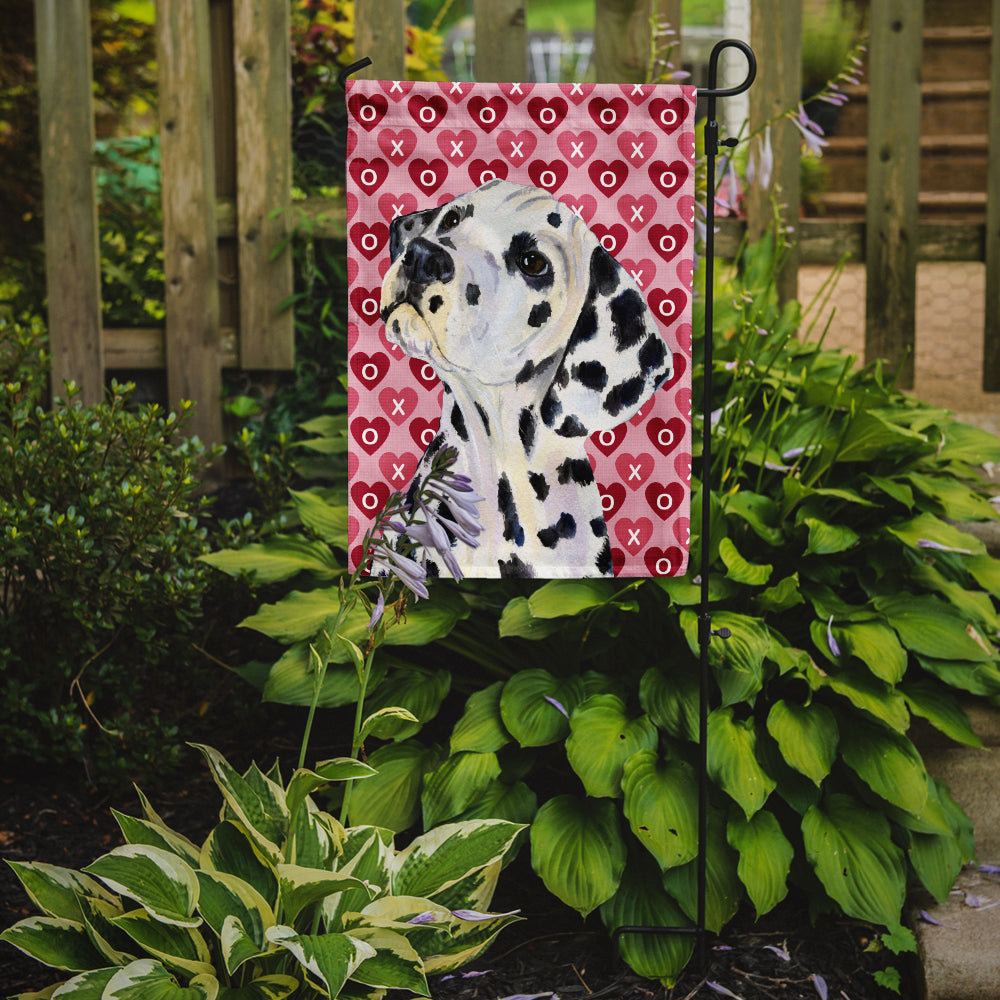 Dalmatian Hearts Love and Valentine's Day Portrait Flag Garden Size