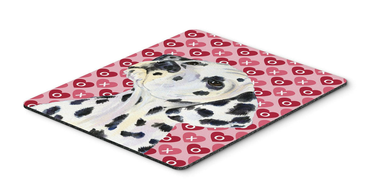 Dalmatian Hearts Love and Valentine&#39;s Day Portrait Mouse Pad, Hot Pad or Trivet by Caroline&#39;s Treasures