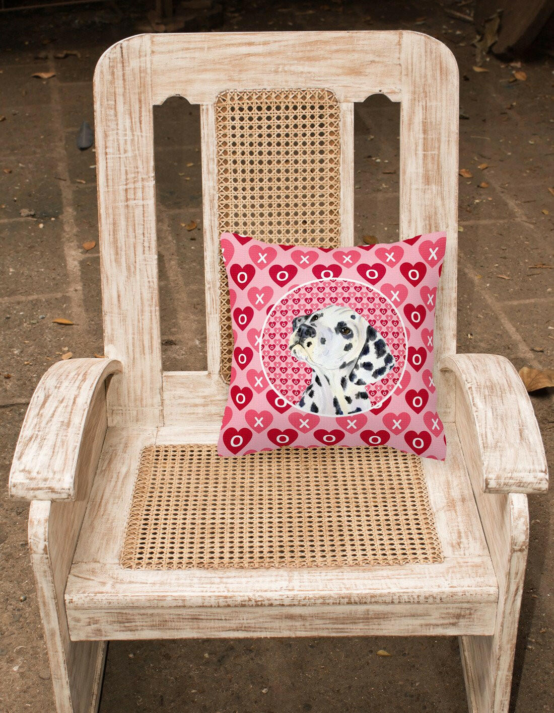 Dalmatian Hearts Love and Valentine's Day Portrait Fabric Decorative Pillow SS4492PW1414 by Caroline's Treasures