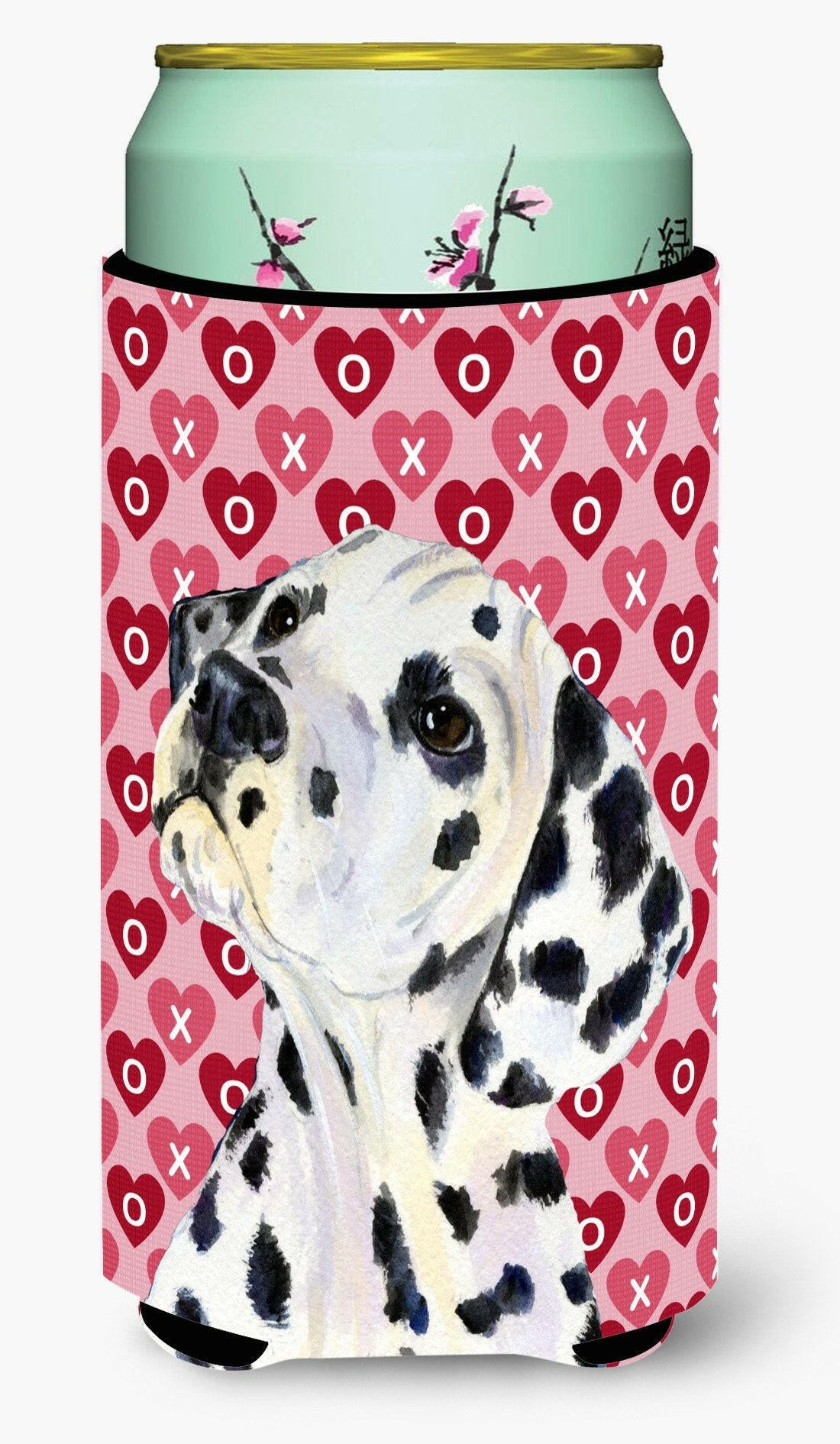 Dalmatian Hearts Love and Valentine&#39;s Day Portrait  Tall Boy Beverage Insulator Beverage Insulator Hugger by Caroline&#39;s Treasures