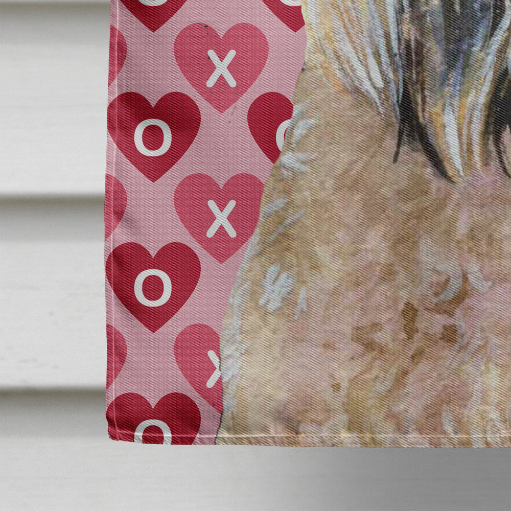 Wheaten Terrier Soft Coated Hearts Love Valentine's Day Flag Canvas House Size  the-store.com.