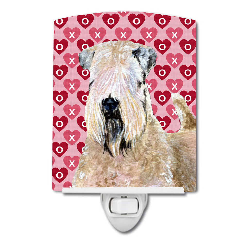 Wheaten Terrier Soft Coated Hearts Love Valentine&#39;s Ceramic Night Light SS4493CNL - the-store.com