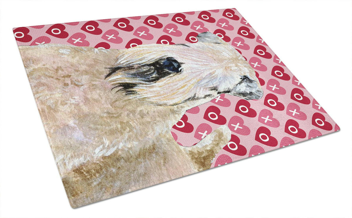 Wheaten Terrier Soft Coated  Love Valentine&#39;s Day Glass Cutting Board Large by Caroline&#39;s Treasures