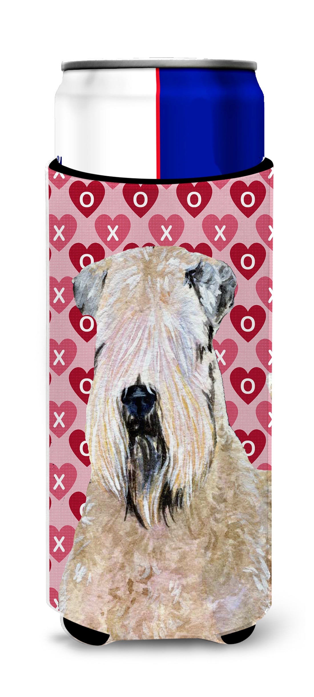 Wheaten Terrier Soft Coated Hearts Love Valentine's Ultra Beverage Insulators for slim cans SS4493MUK