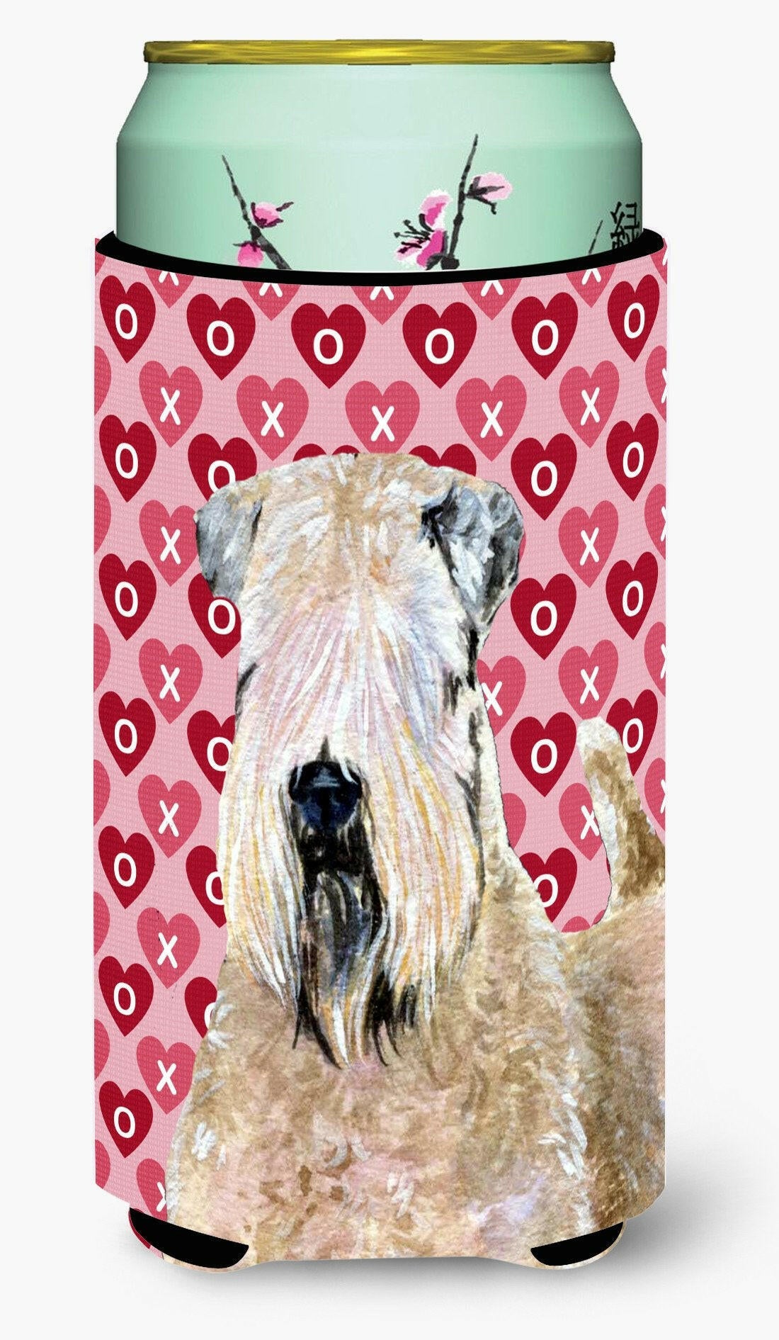 Wheaten Terrier Soft Coated Hearts Love Valentine&#39;s  Tall Boy Beverage Insulator Beverage Insulator Hugger by Caroline&#39;s Treasures