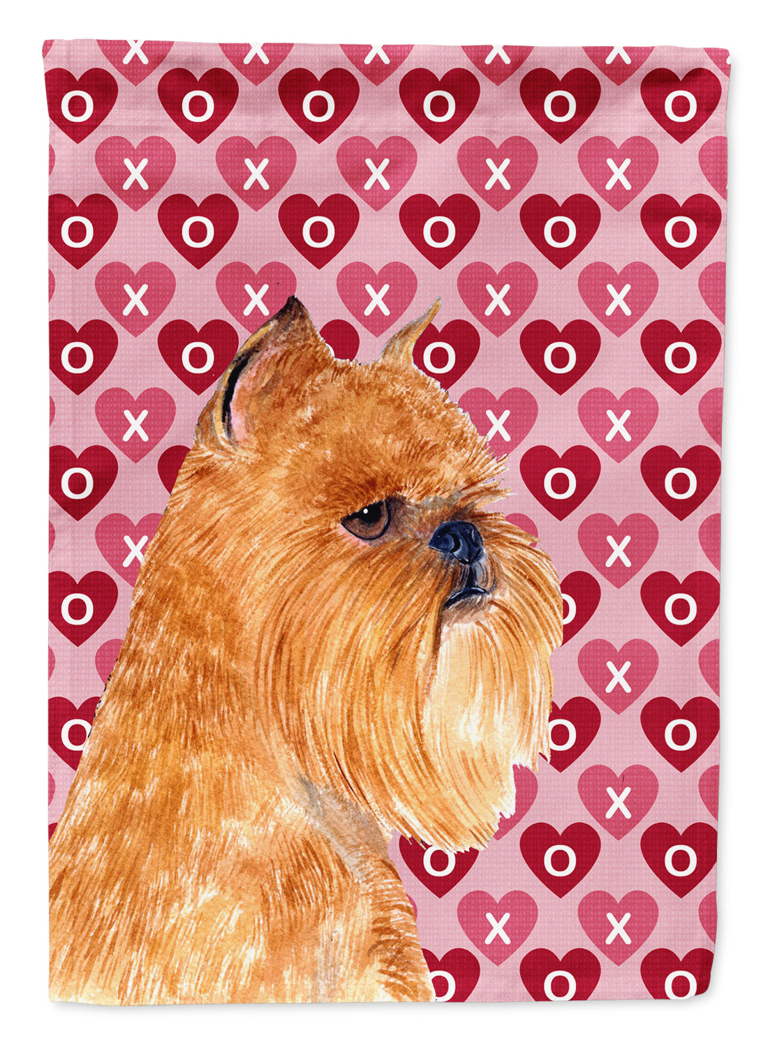 Brussels Griffon Hearts Love and Valentine&#39;s Day  Flag Canvas House Size