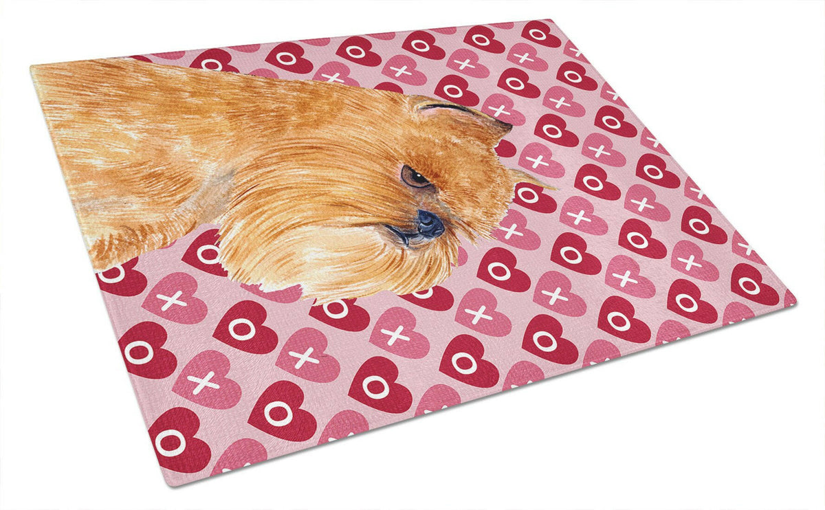 Brussels Griffon Hearts Love and Valentine&#39;s Day Glass Cutting Board Large by Caroline&#39;s Treasures