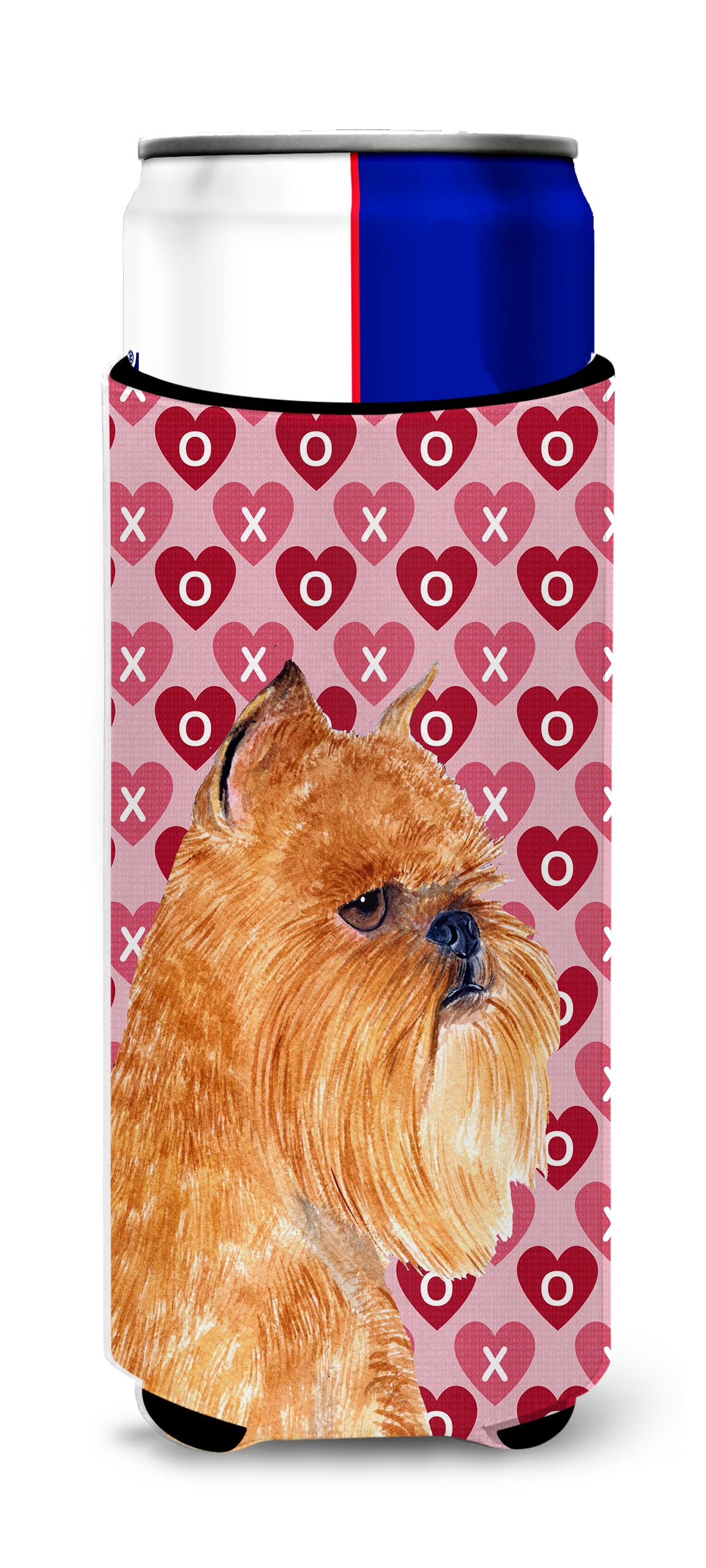 Brussels Griffon Hearts Love and Valentine&#39;s Day Portrait Ultra Beverage Insulators for slim cans SS4494MUK