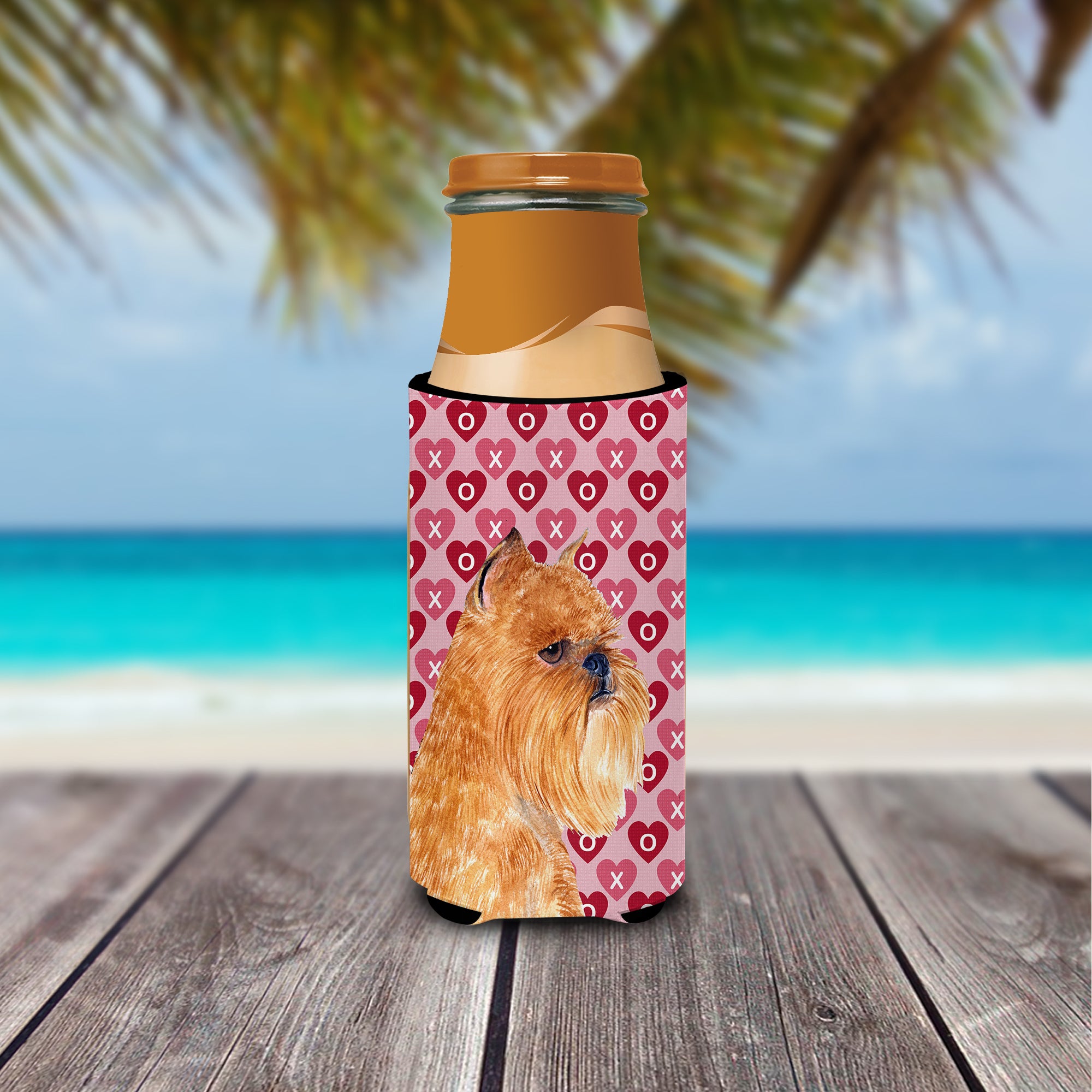 Brussels Griffon Hearts Love and Valentine's Day Portrait Ultra Beverage Insulators for slim cans SS4494MUK.