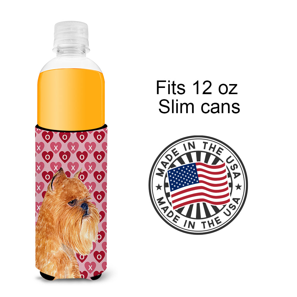 Brussels Griffon Hearts Love and Valentine's Day Portrait Ultra Beverage Insulators for slim cans SS4494MUK