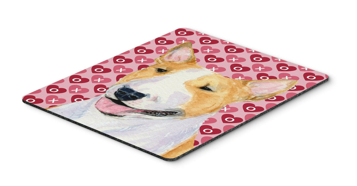 Bull Terrier Hearts Love and Valentine&#39;s Day Mouse Pad, Hot Pad or Trivet by Caroline&#39;s Treasures