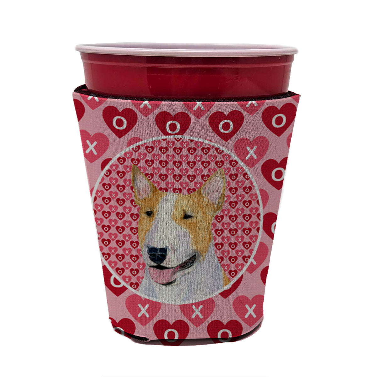 Bull Terrier  Red Cup Beverage Insulator Hugger  the-store.com.