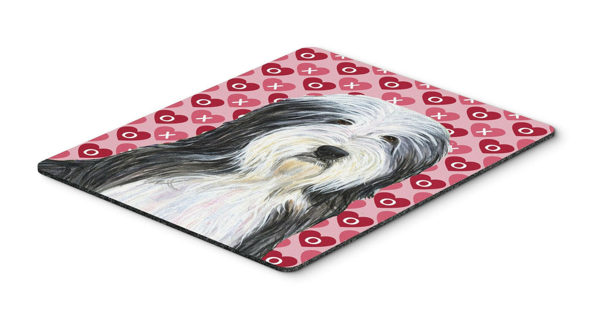 Bearded Collie Hearts Love and Valentine&#39;s Day Mouse Pad, Hot Pad or Trivet by Caroline&#39;s Treasures
