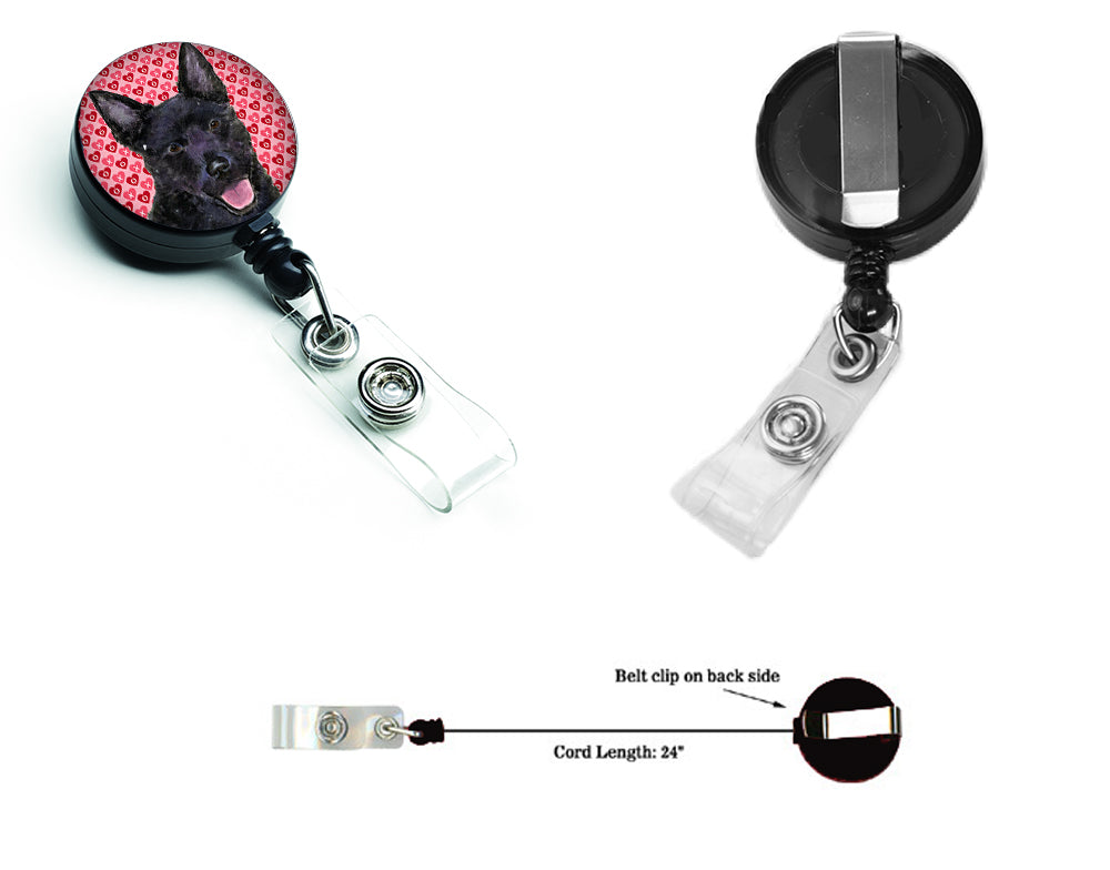 Australian Kelpie Love Retractable Badge Reel or ID Holder with Clip.