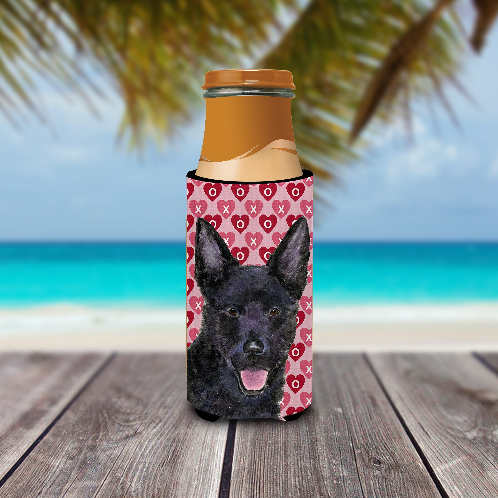 Australian Kelpie Hearts Love Valentine's Day Ultra Beverage Insulators for slim cans SS4498MUK.