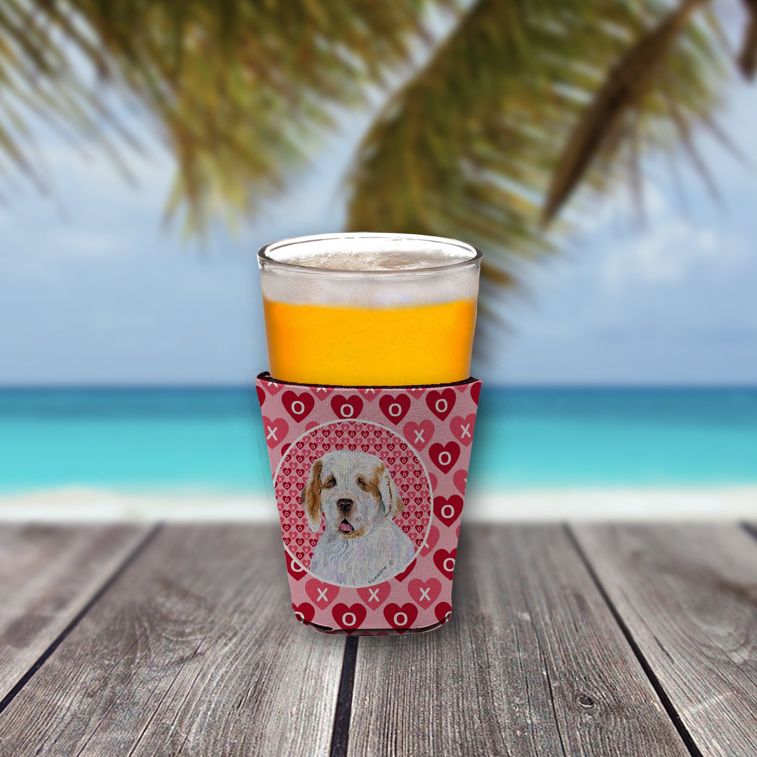 Clumber Spaniel  Red Cup Beverage Insulator Hugger