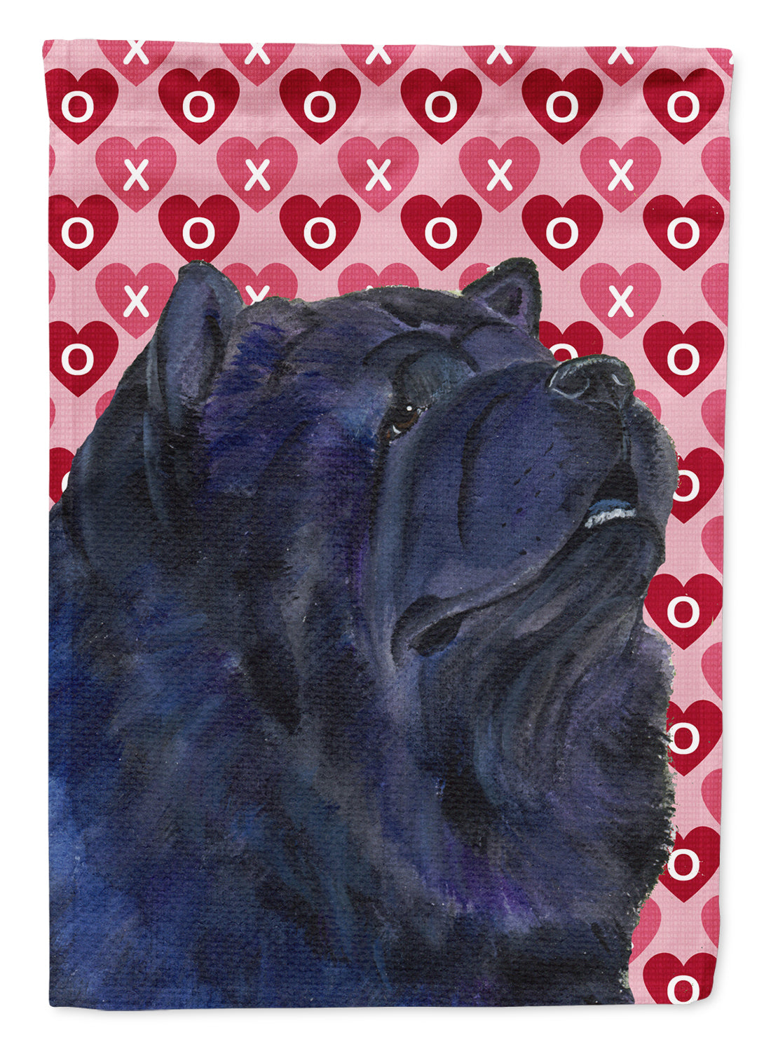 Chow Chow Hearts Love and Valentine's Day Portrait Flag Garden Size.