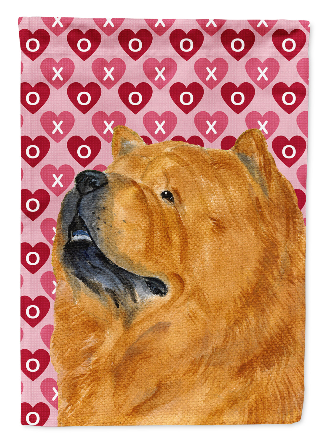 Chow Chow Hearts Love and Valentine&#39;s Day Portrait Flag Canvas House Size