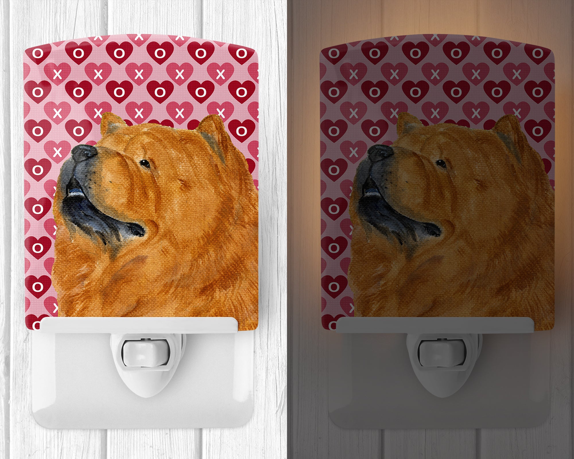 Chow Chow Hearts Love and Valentine's Day Portrait Ceramic Night Light SS4502CNL - the-store.com