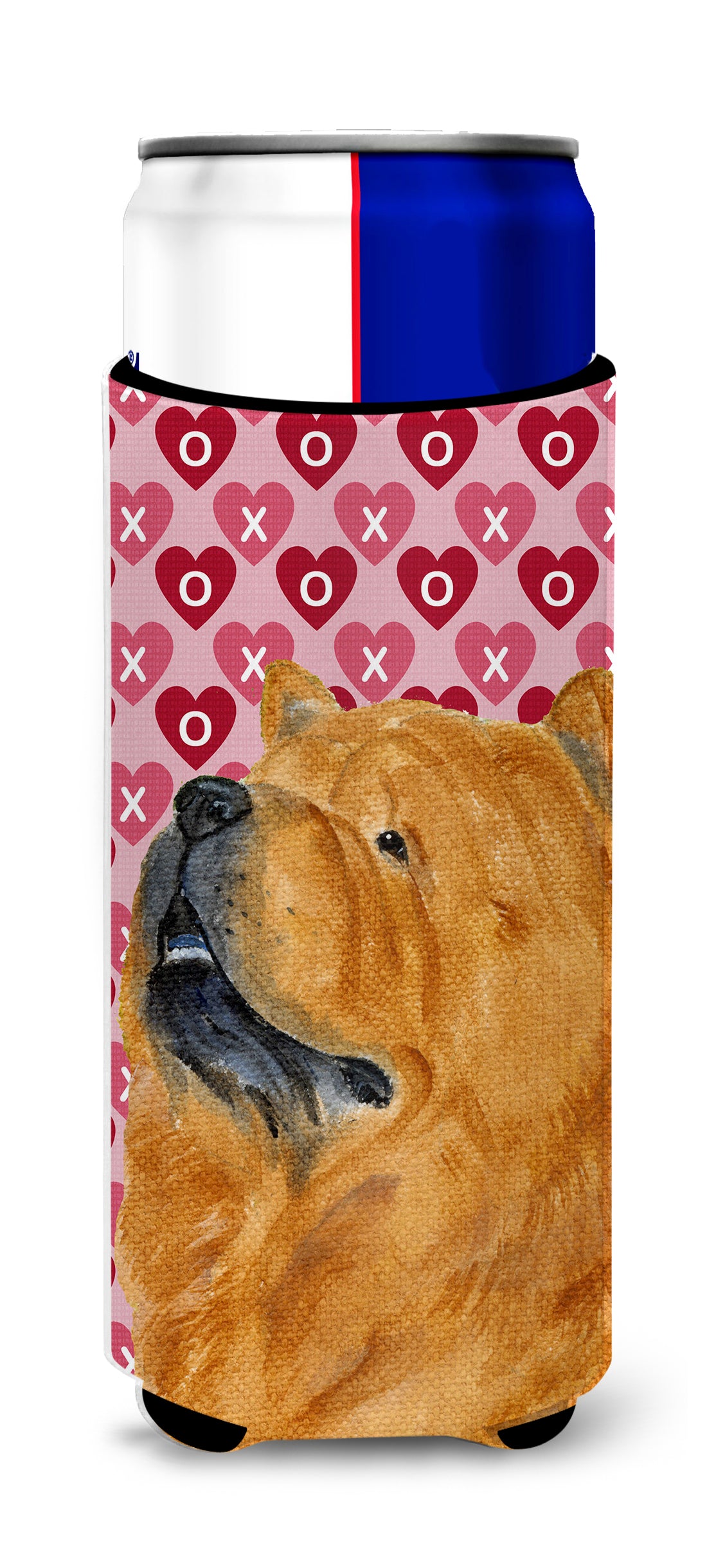 Chow Chow Hearts Love and Valentine&#39;s Day Portrait Ultra Beverage Isolateurs pour canettes minces SS4502MUK