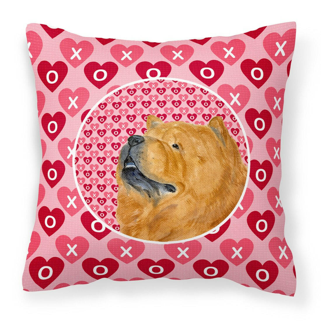 Chow Chow Hearts Love and Valentine&#39;s Day Portrait Fabric Decorative Pillow SS4502PW1414 by Caroline&#39;s Treasures