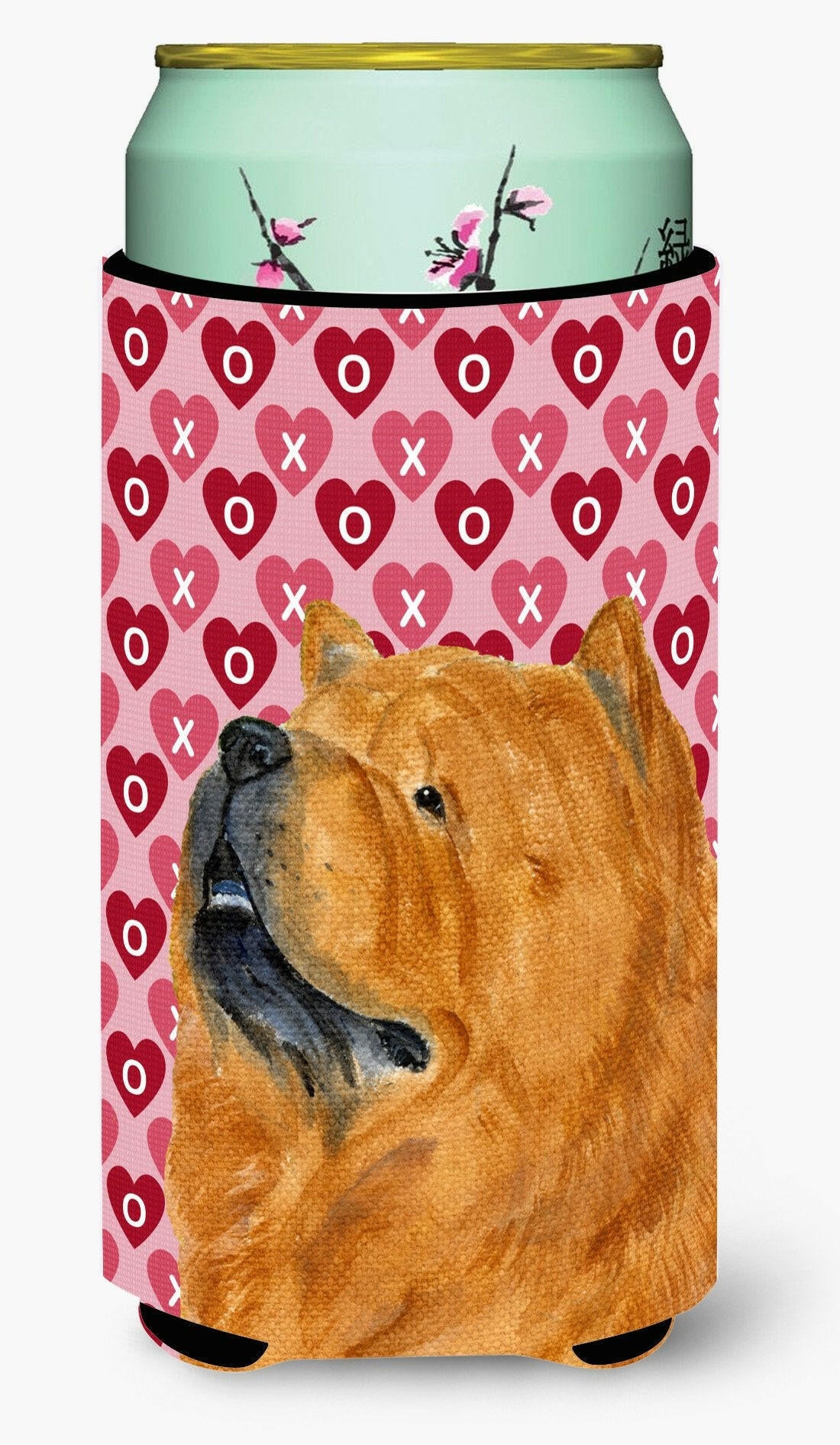 Chow Chow Hearts Love and Valentine&#39;s Day Portrait  Tall Boy Beverage Insulator Beverage Insulator Hugger by Caroline&#39;s Treasures