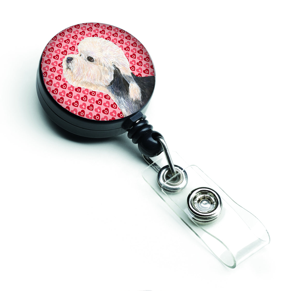 Dandie Dinmont Terrier Love Retractable Badge Reel or ID Holder with Clip.