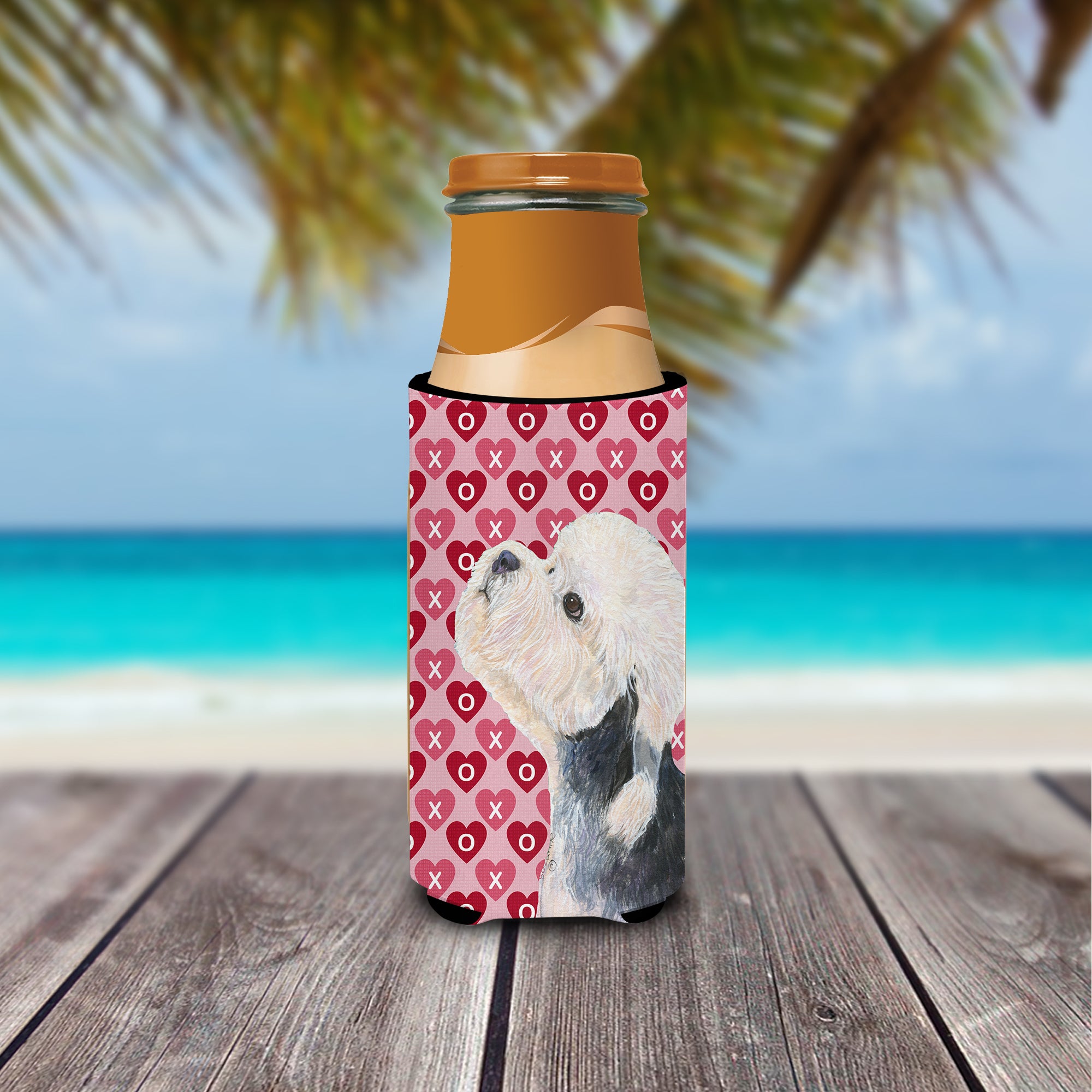 Dandie Dinmont Terrier Hearts Love Valentine's Day Ultra Beverage Insulators for slim cans SS4503MUK