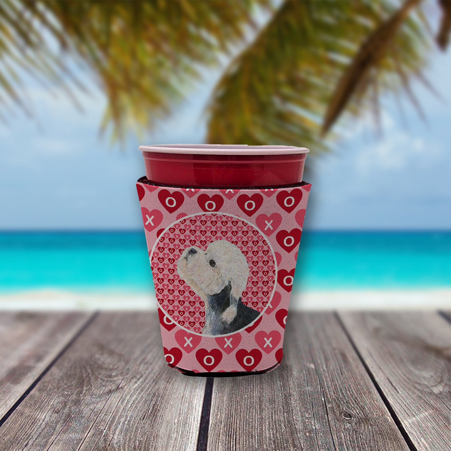 Dandie Dinmont Terrier  Red Cup Beverage Insulator Hugger