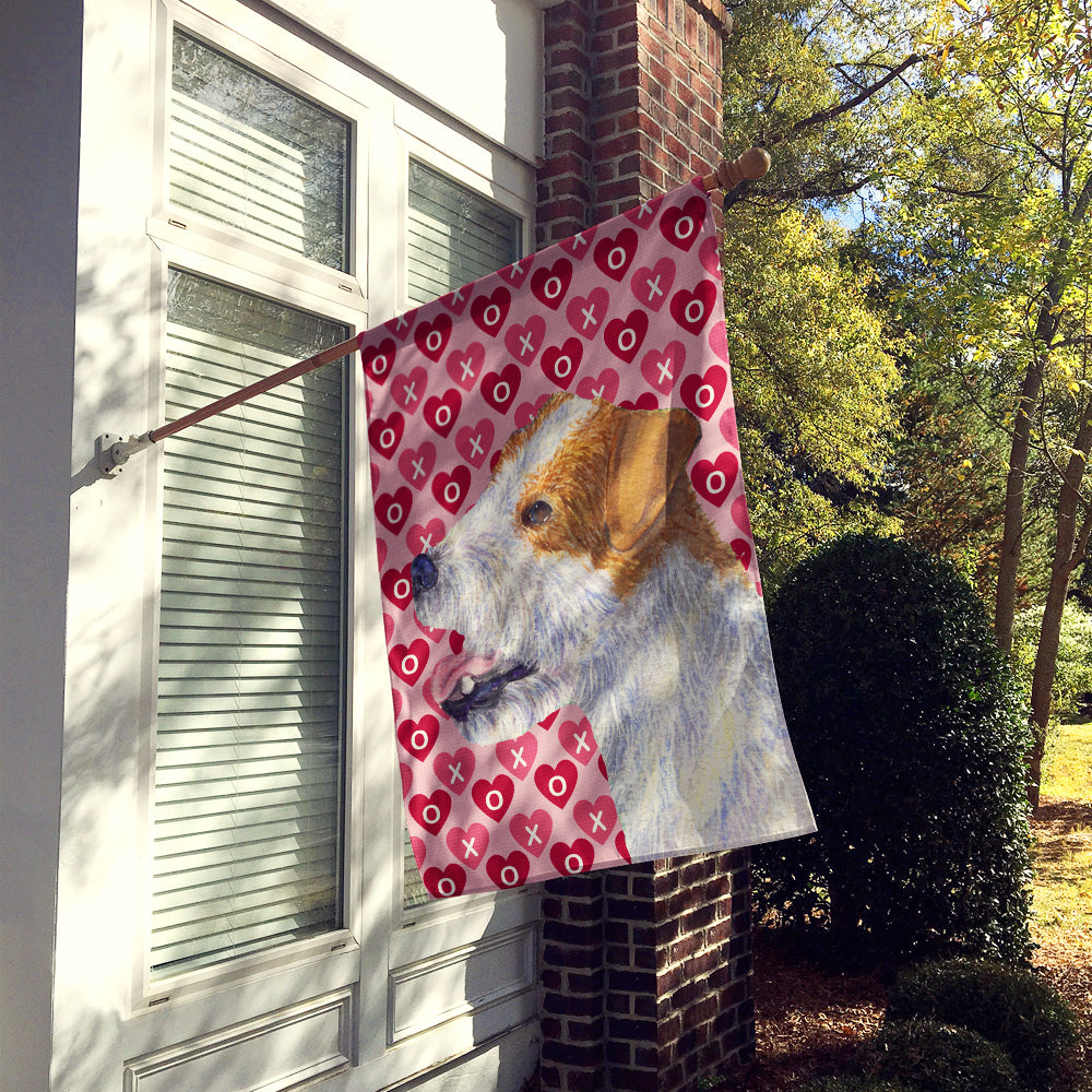 Jack Russell Terrier Hearts Love and Valentine's Day  Flag Canvas House Size