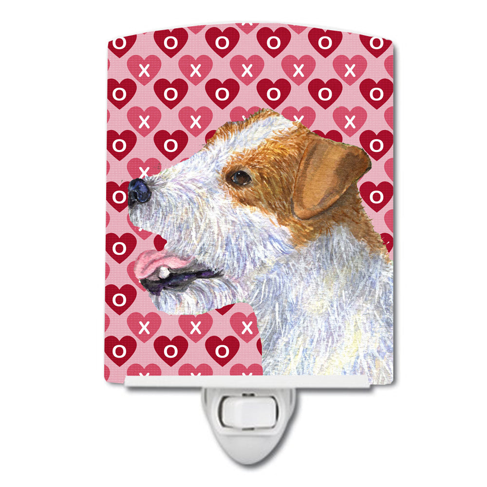 Jack Russell Terrier Hearts Love and Valentine&#39;s Day Portrait Ceramic Night Light SS4504CNL - the-store.com