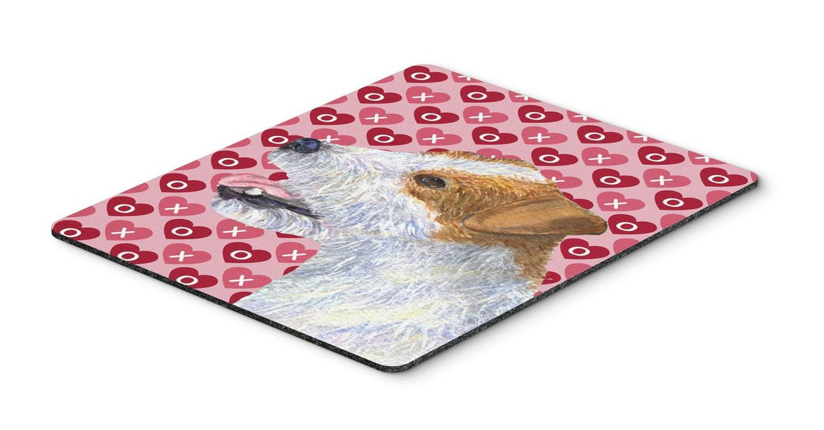 Jack Russell Terrier Hearts Love and Valentine&#39;s Day Mouse Pad, Hot Pad Trivet by Caroline&#39;s Treasures