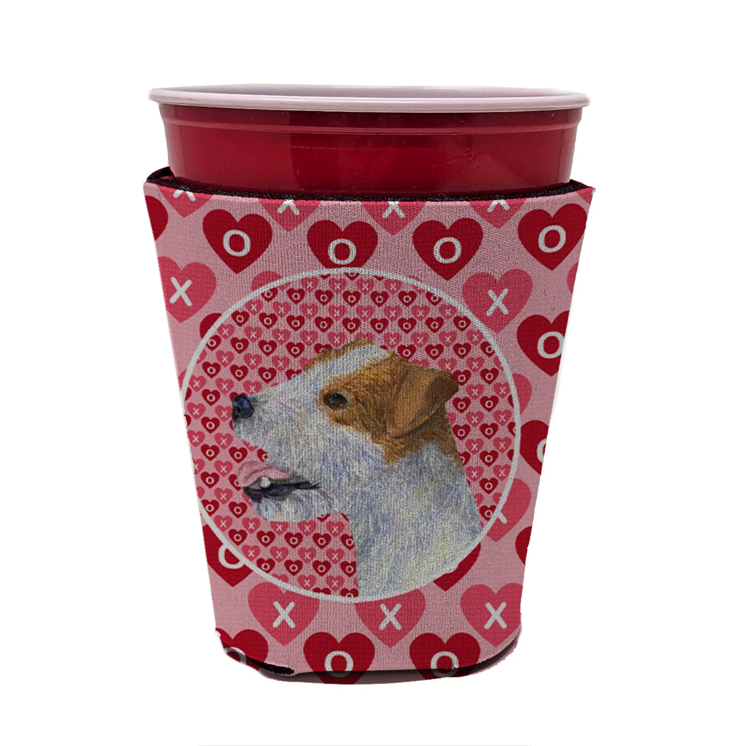 Jack Russell Terrier  Red Cup Beverage Insulator Hugger