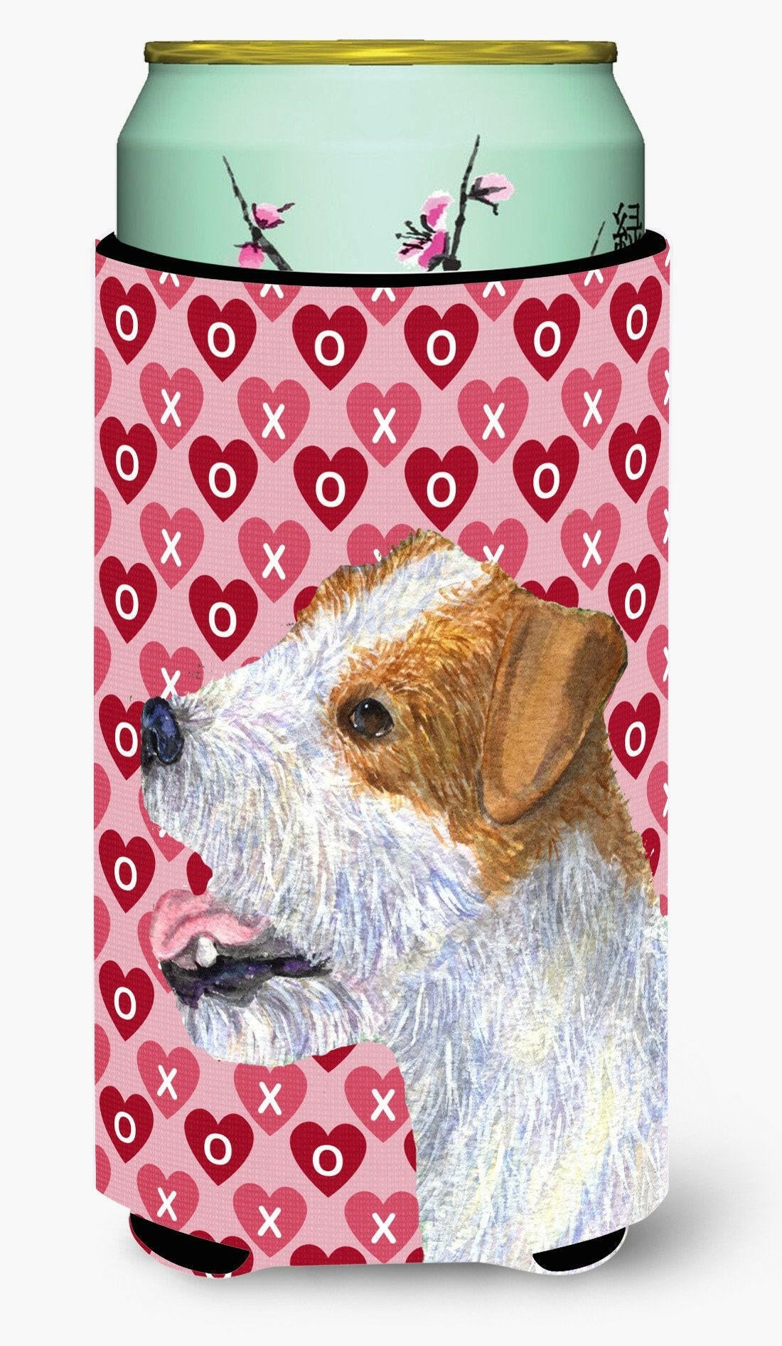 Jack Russell Terrier Hearts Love  Valentine&#39;s Day  Tall Boy Beverage Insulator Beverage Insulator Hugger by Caroline&#39;s Treasures