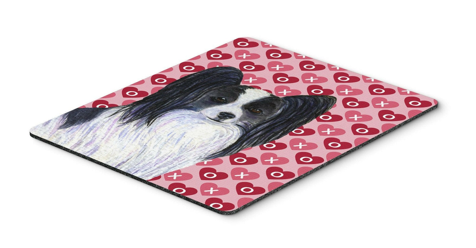 Papillon Hearts Love and Valentine's Day Portrait Mouse Pad, Hot Pad or Trivet by Caroline's Treasures