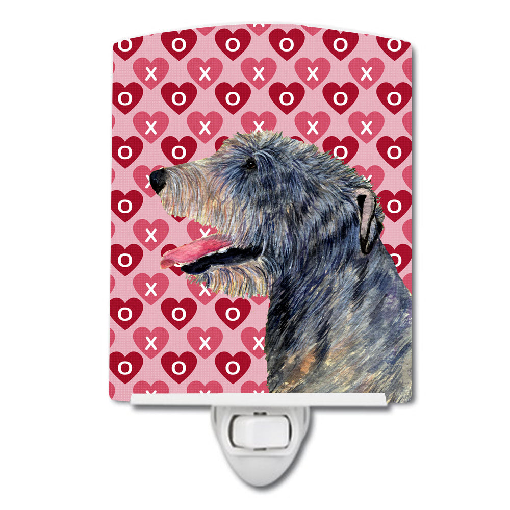 Irish Wolfhound Hearts Love and Valentine&#39;s Day Portrait Ceramic Night Light SS4506CNL - the-store.com