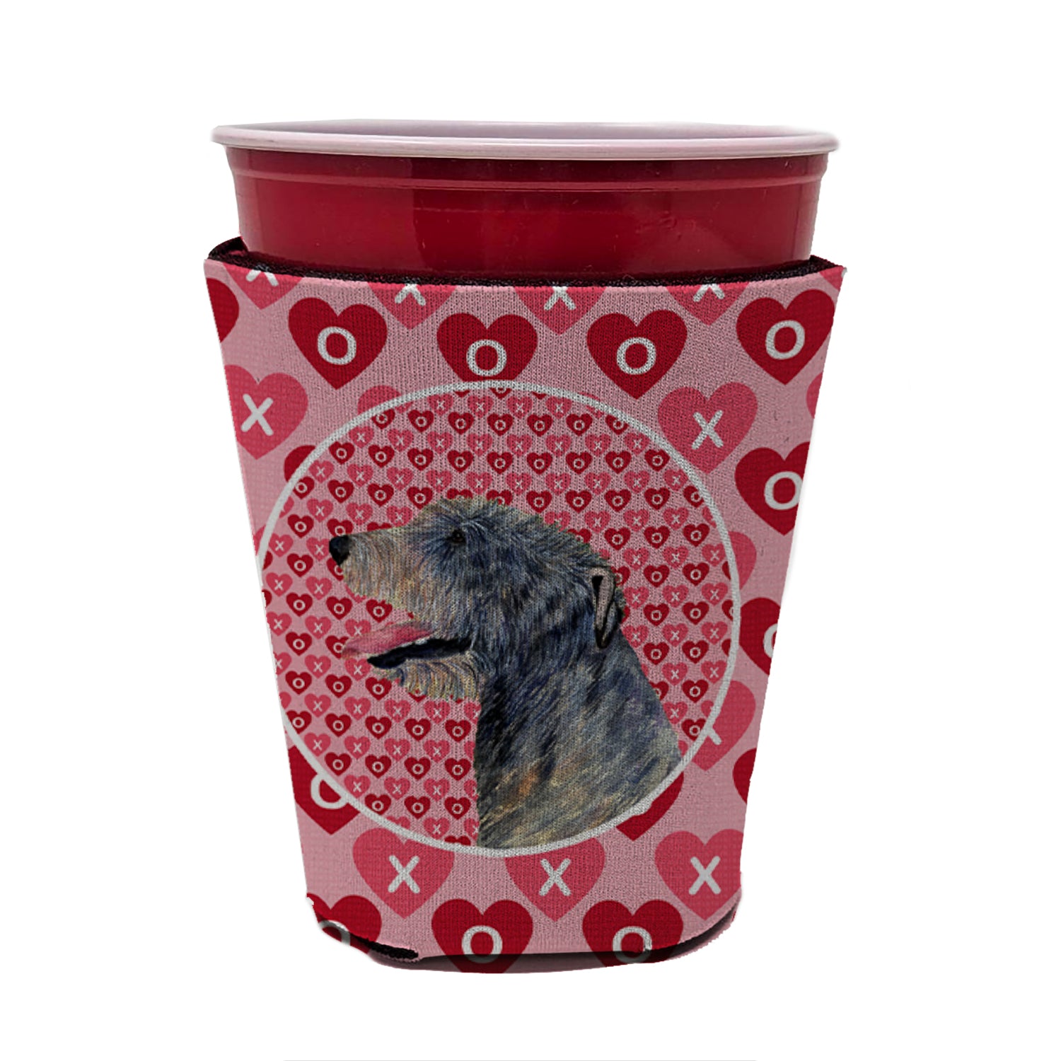 Irish Wolfhound  Red Cup Beverage Insulator Hugger  the-store.com.