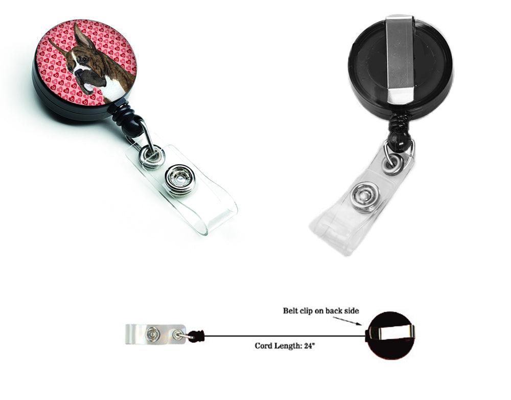 Boxer Love Retractable Badge Reel or ID Holder with Clip