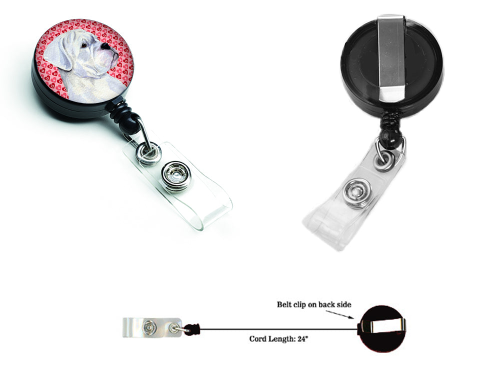 Boxer Love Retractable Badge Reel or ID Holder with Clip.