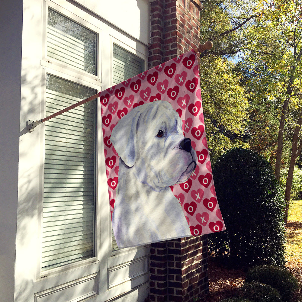 Boxer Hearts Love and Valentine's Day Portrait Flag Canvas House Size