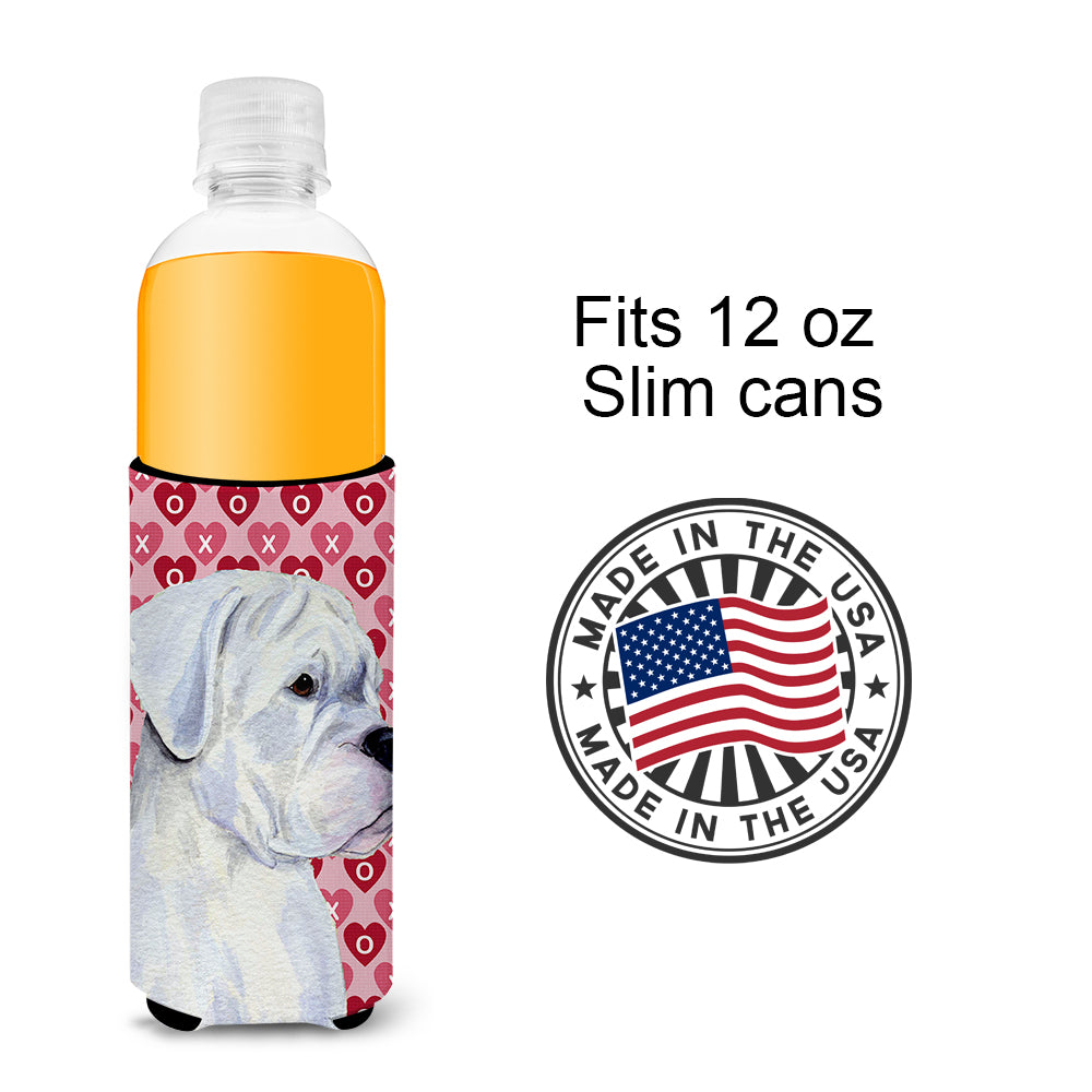 Boxer Hearts Love and Valentine's Day Portrait Ultra Beverage Insulators for slim cans SS4509MUK.