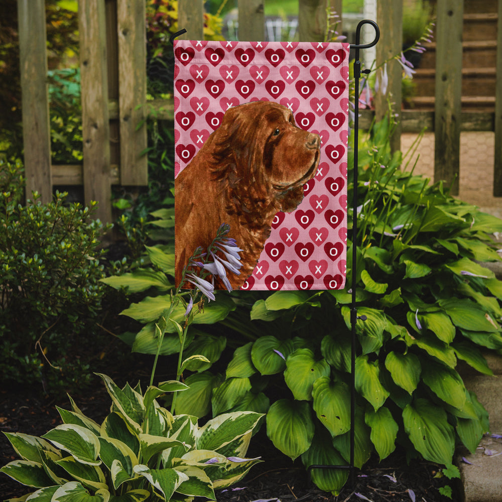 Sussex Spaniel Hearts Love Valentine's Day Flag Garden Size.