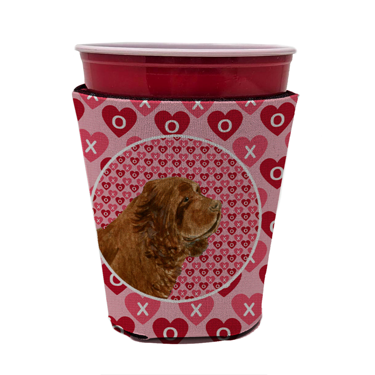 Sussex Spaniel  Red Cup Beverage Insulator Hugger  the-store.com.