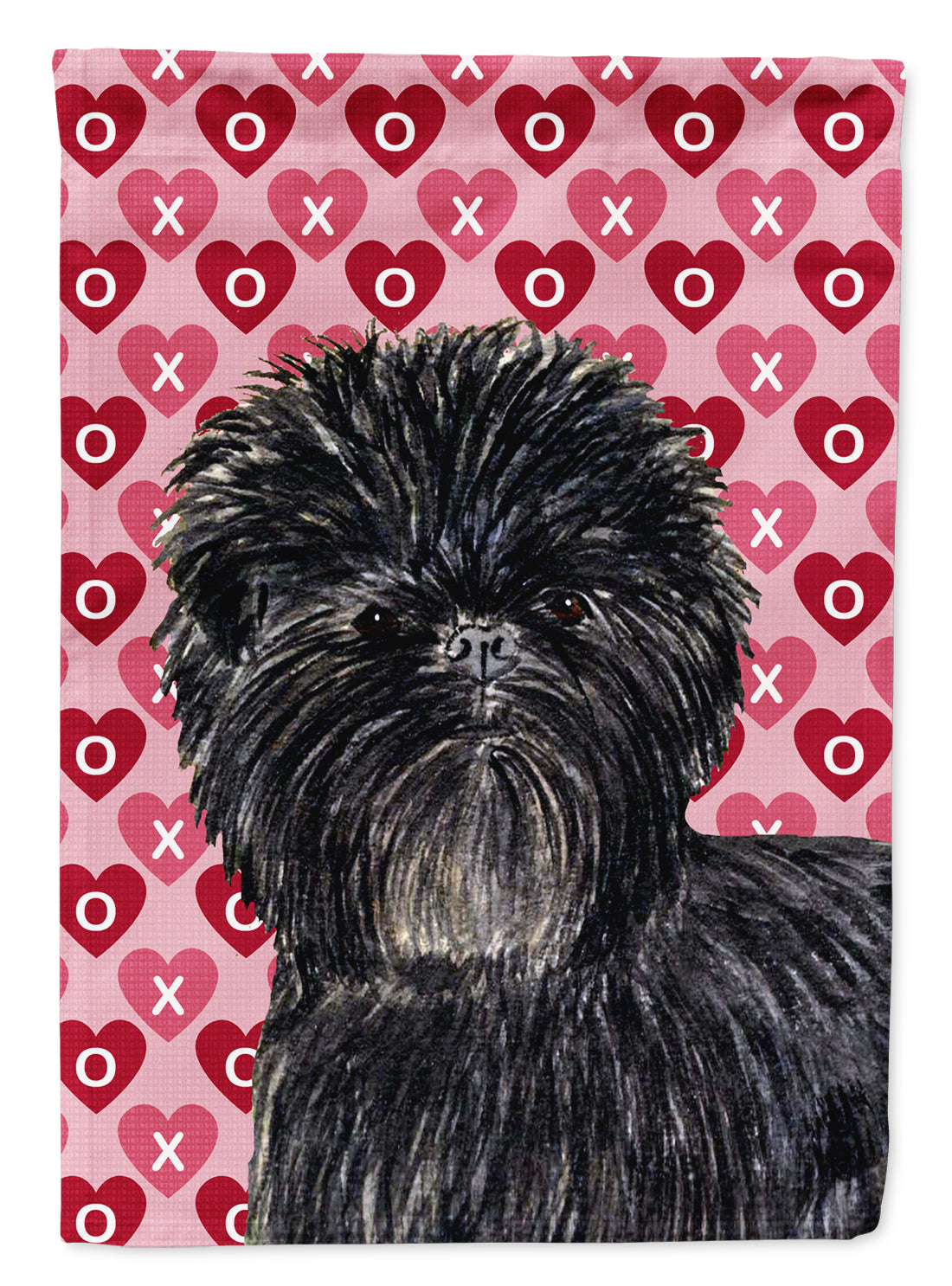 Affenpinscher Hearts Love Valentine&#39;s Day Flag Canvas House Size  the-store.com.